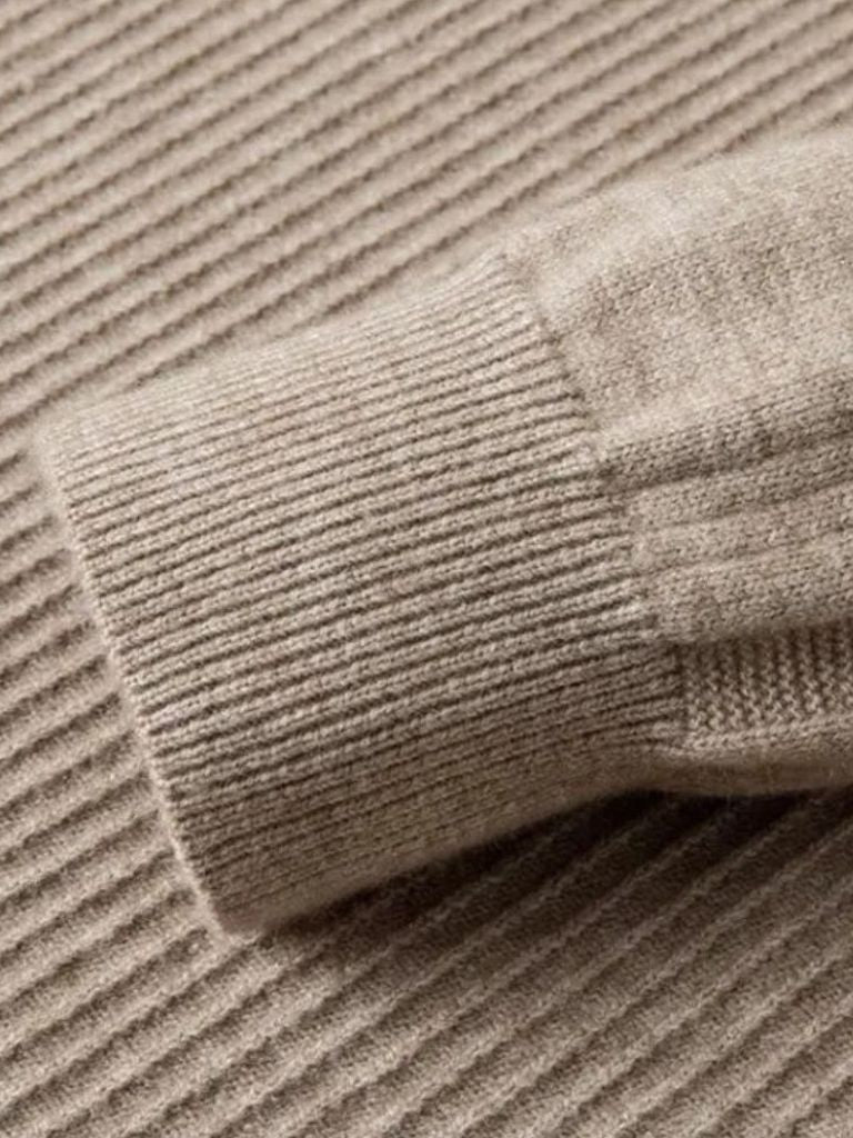 Stripe Quarter Zip Wool Sweater - Dalton & Rowe