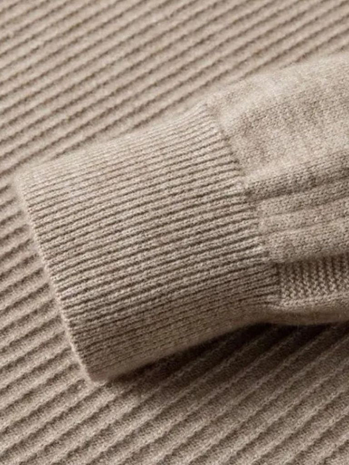 Stripe Quarter Zip Wool Sweater - Dalton & Rowe