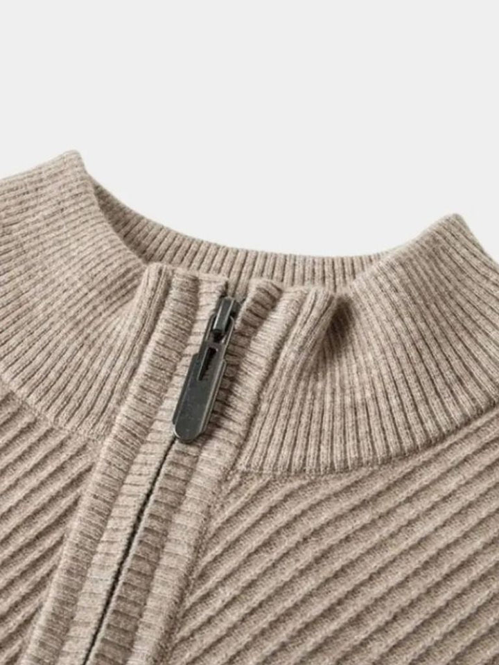 Stripe Quarter Zip Wool Sweater - Dalton & Rowe