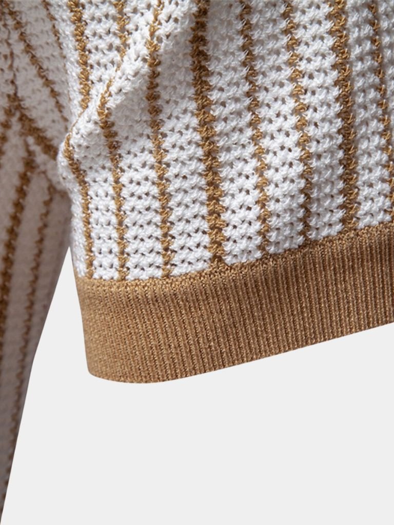Striped Knit Polo Shirt - Dalton & Rowe