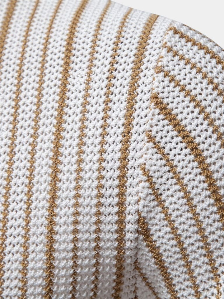 Striped Knit Polo Shirt - Dalton & Rowe