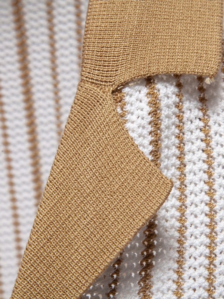 Striped Knit Polo Shirt - Dalton & Rowe