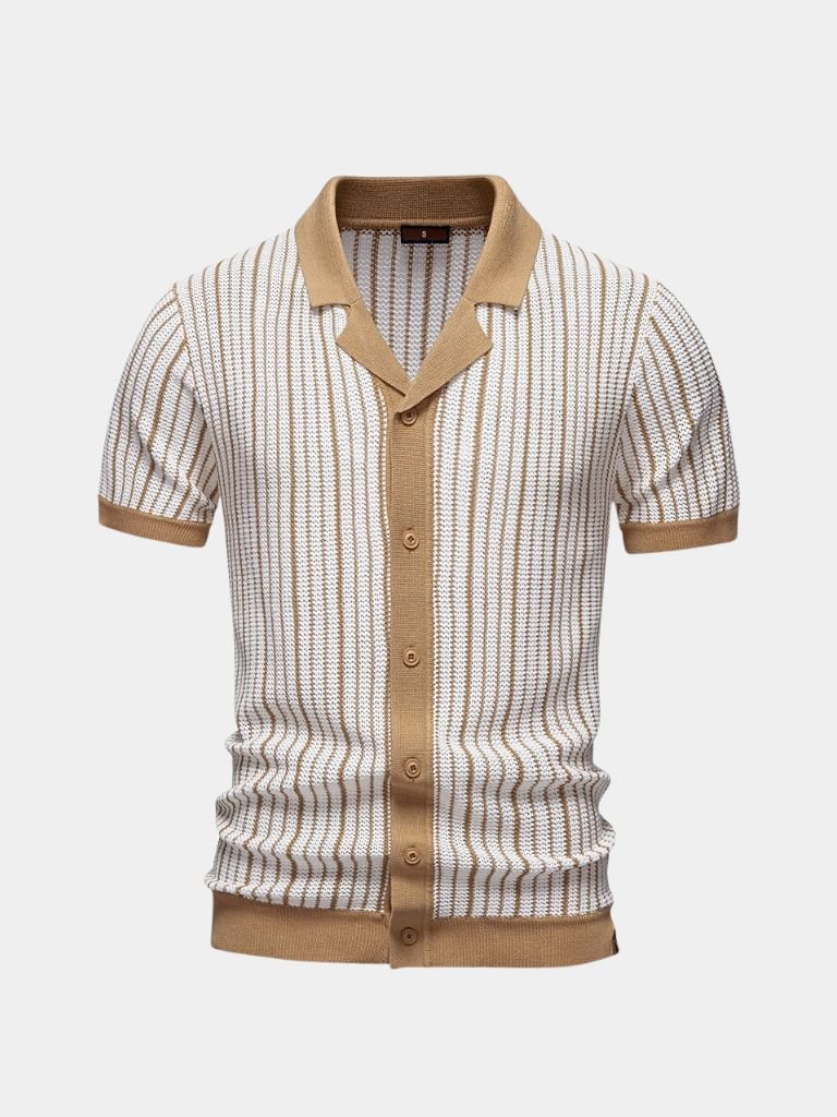 Striped Knit Polo Shirt - Dalton & Rowe