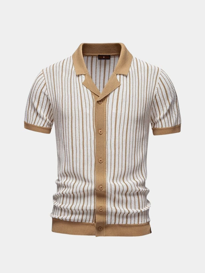 Striped Knit Polo Shirt - Dalton & Rowe