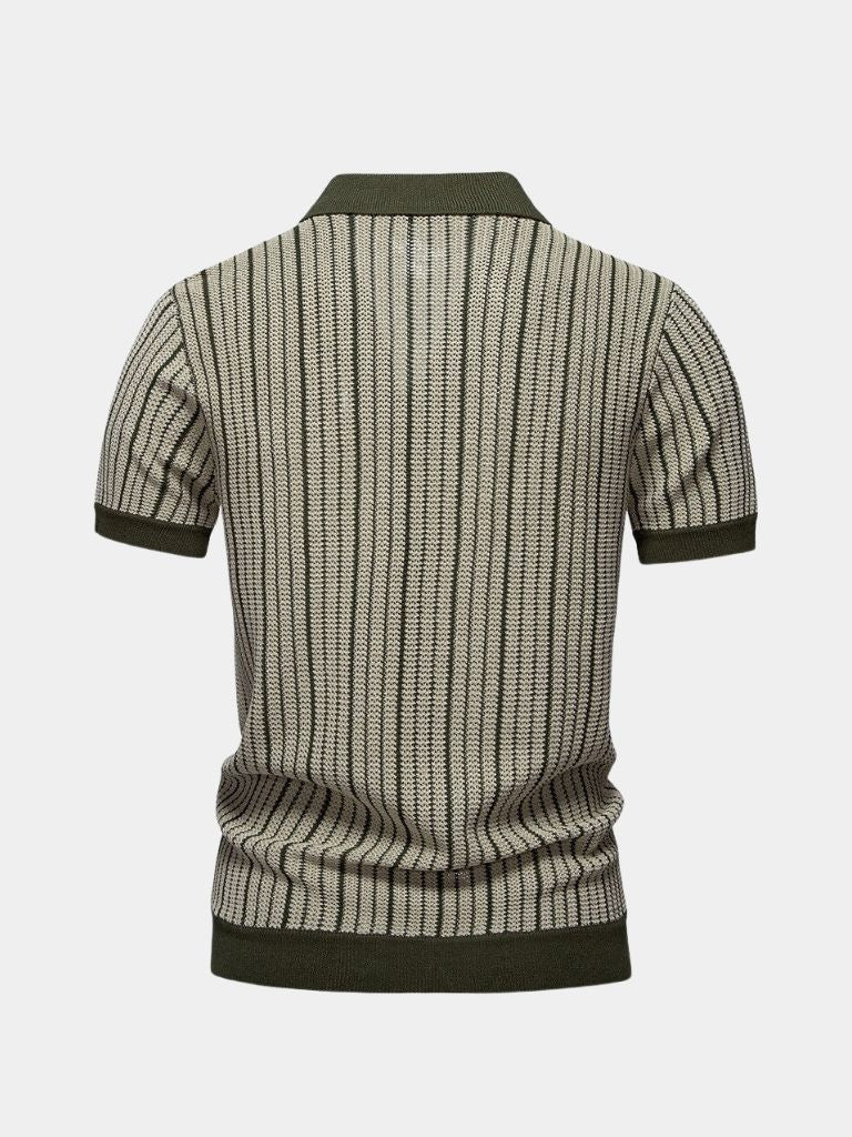 Striped Knit Polo Shirt - Dalton & Rowe