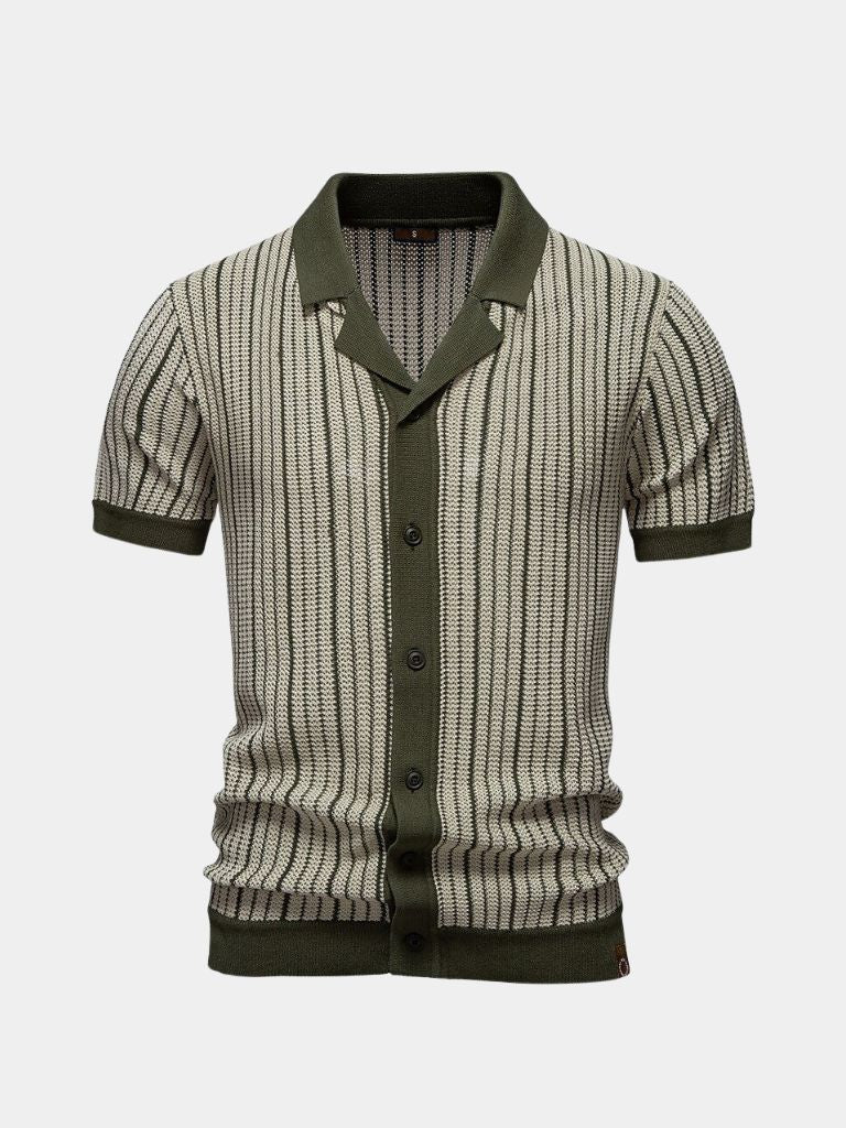 Striped Knit Polo Shirt - Dalton & Rowe