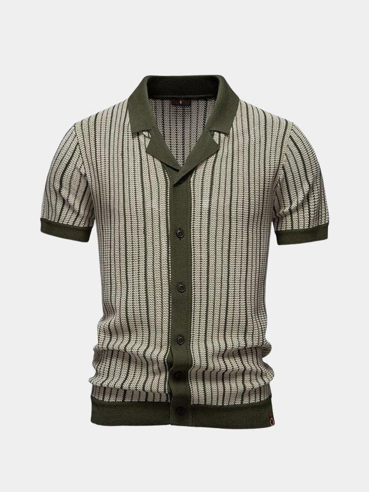 Striped Knit Polo Shirt - Dalton & Rowe