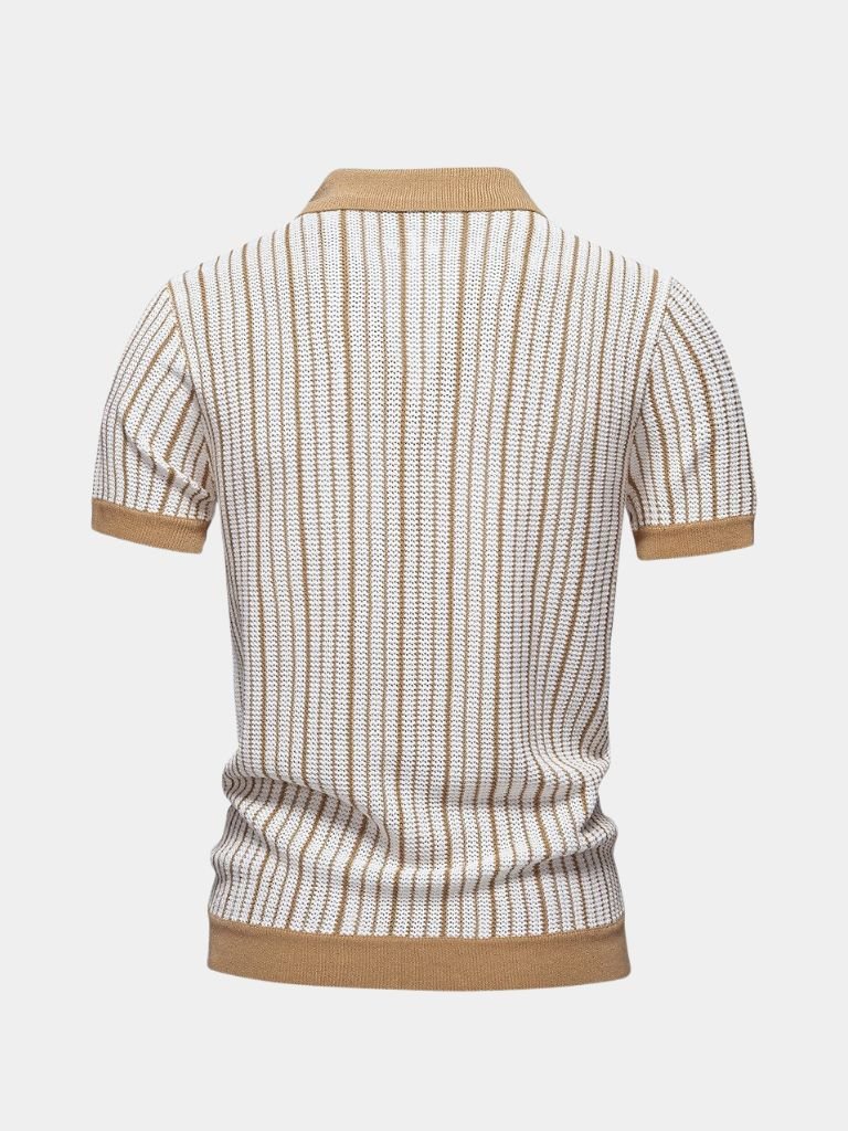 Striped Knit Polo Shirt - Dalton & Rowe