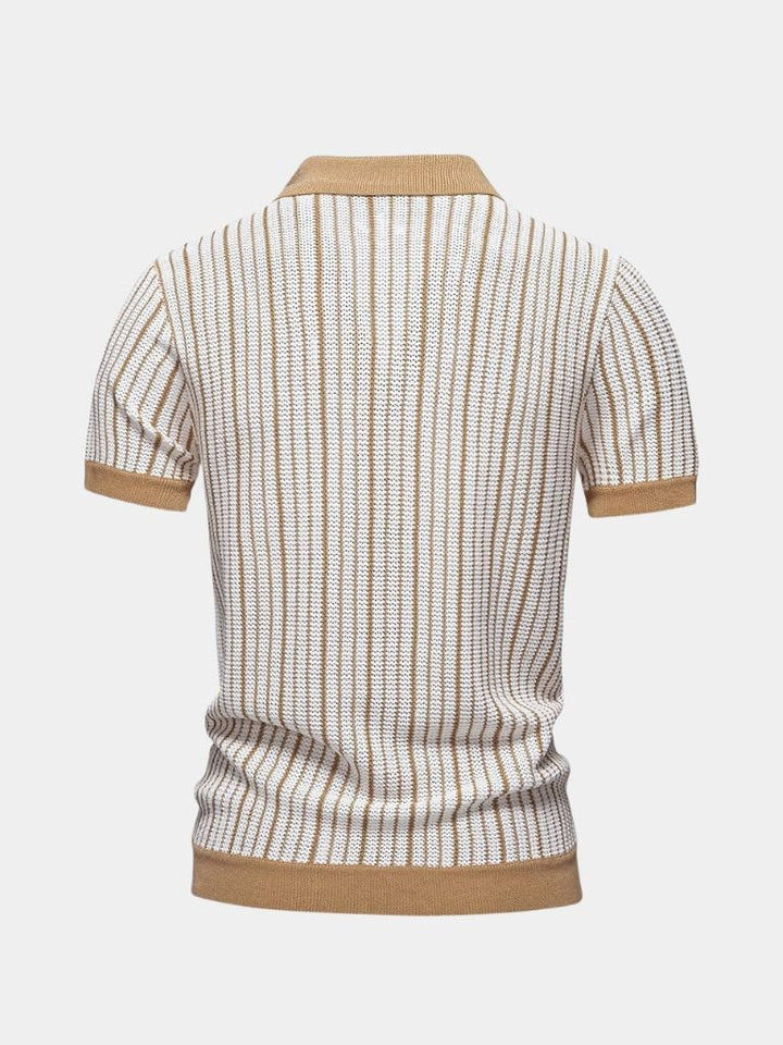 Striped Knit Polo Shirt - Dalton & Rowe