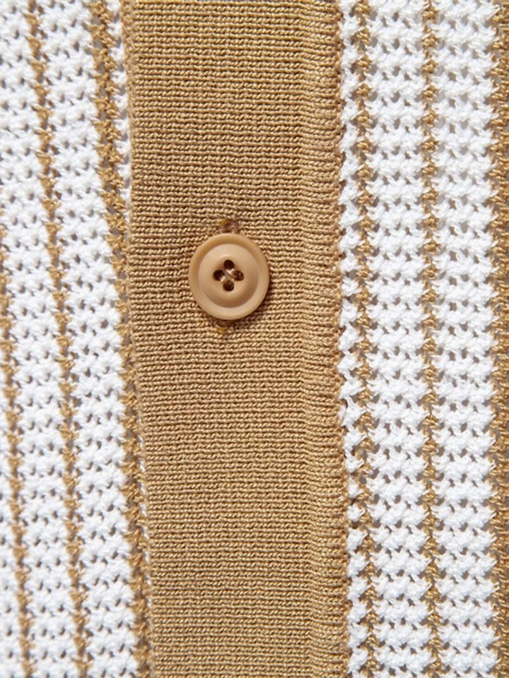 Striped Knit Polo Shirt - Dalton & Rowe