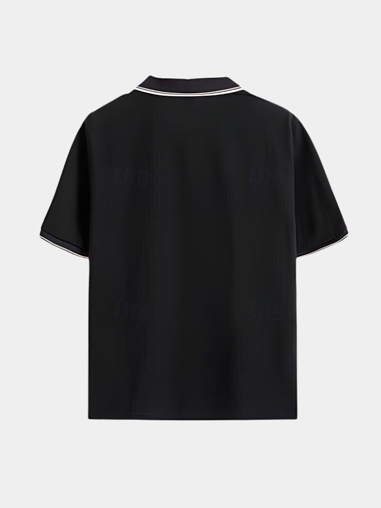 Timeless Black V-Neck Polo - Dalton & Rowe
