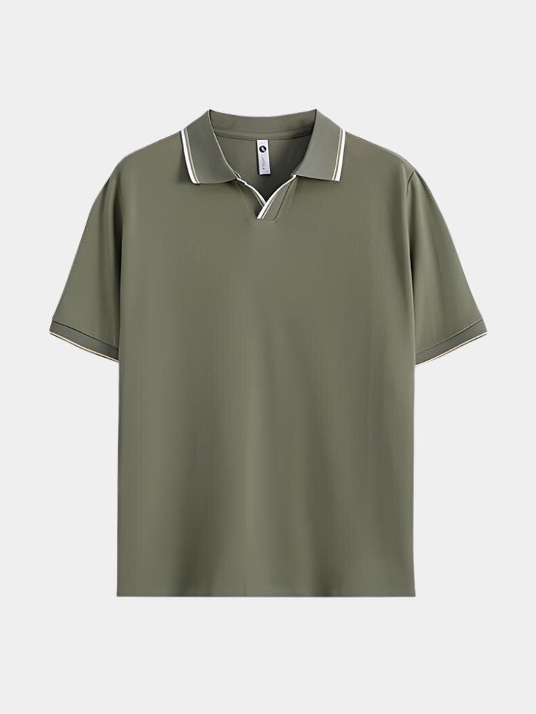 Timeless Black V-Neck Polo - Dalton & Rowe