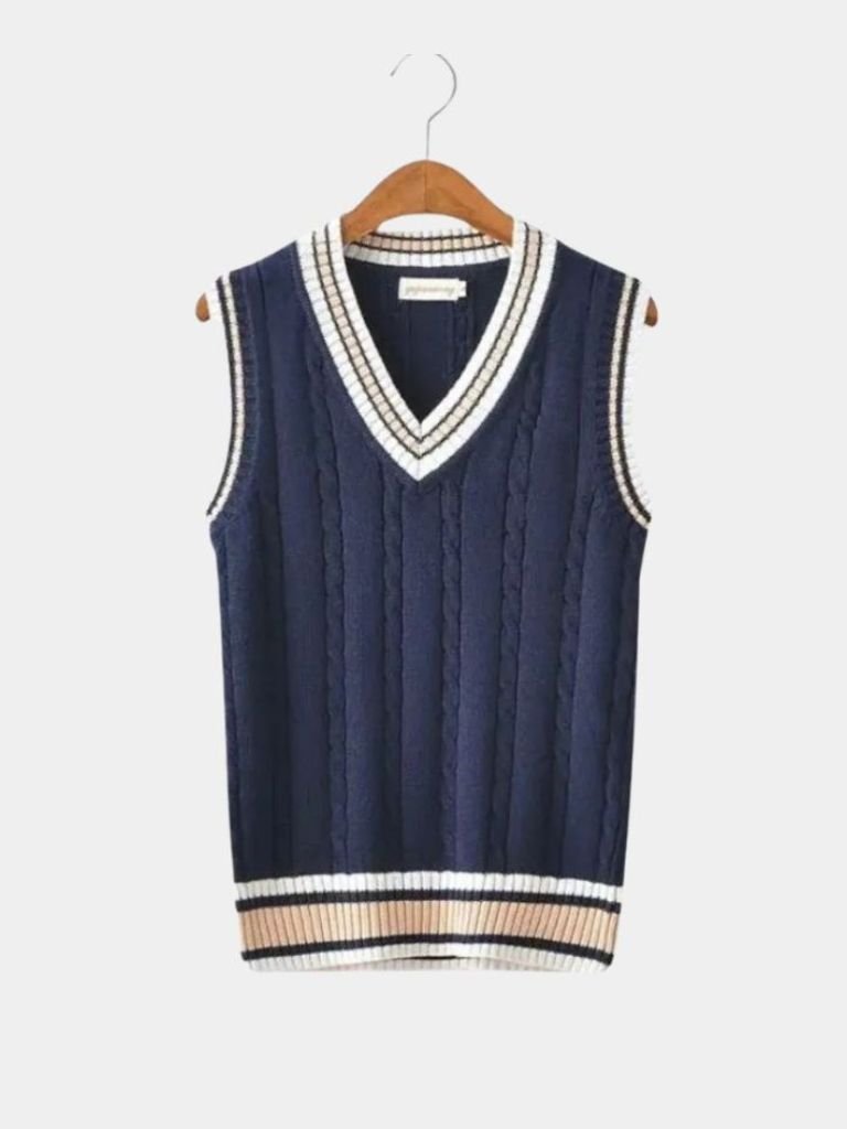 V Neck Elegant Knit Vest - Dalton & Rowe