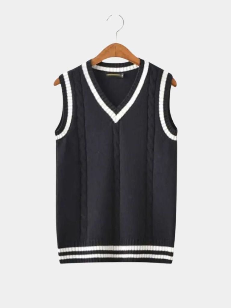 V Neck Elegant Knit Vest - Dalton & Rowe