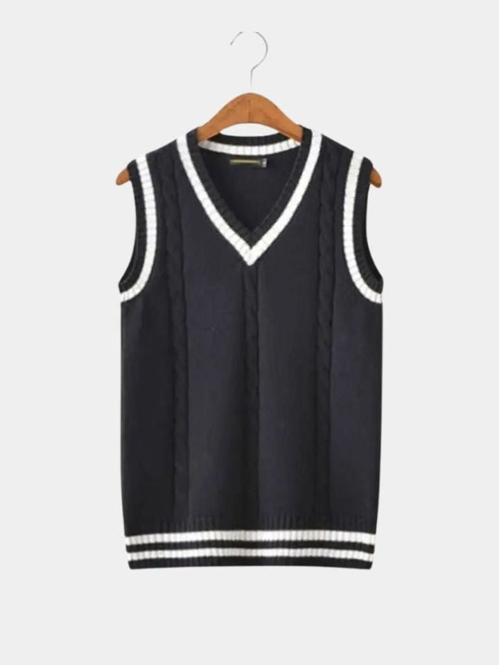 V Neck Elegant Knit Vest - Dalton & Rowe