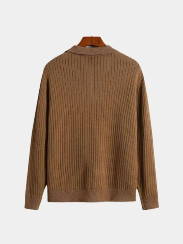 V-Neck Polo Sweater Ribbed - Dalton & Rowe
