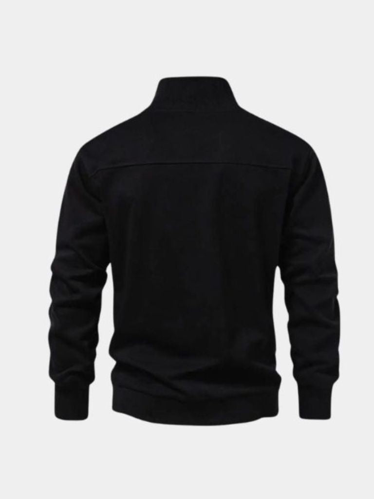 Zip Black Lapel Sports Sweatshirt - Dalton & Rowe